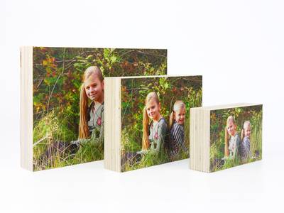 Foto op houten fotoblok met karakter